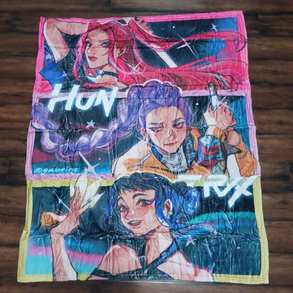 K-Pop Fan Art Throw Blanket 50x40 Anime Style Girl Group Fleece Throw